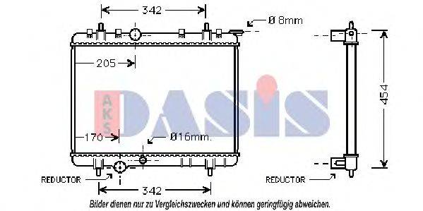 AKS DASIS PE2219 Радіатор, охолодження двигуна