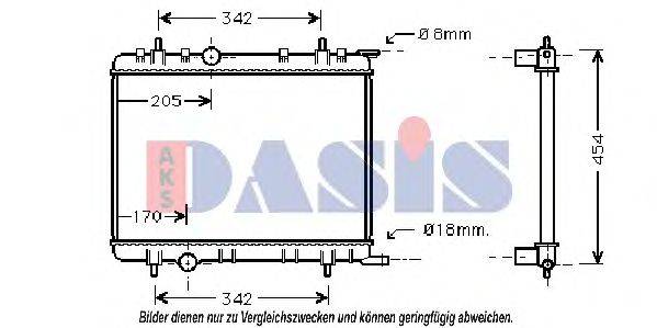 AKS DASIS PE2222 Радіатор, охолодження двигуна