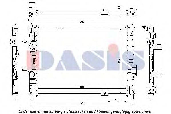 AKS DASIS DN2279 Радіатор, охолодження двигуна