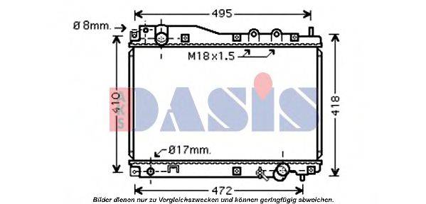 AKS DASIS HD2204 Радіатор, охолодження двигуна