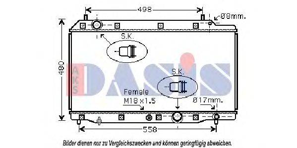 AKS DASIS HD2215 Радіатор, охолодження двигуна