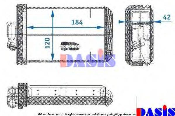 AKS DASIS MS6649 Теплообмінник, опалення салону