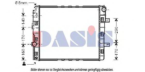 AKS DASIS ME2188 Радіатор, охолодження двигуна