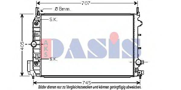 AKS DASIS OL2388 Радіатор, охолодження двигуна