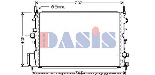 AKS DASIS OL2387 Радіатор, охолодження двигуна