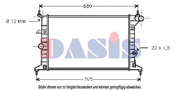 AKS DASIS OL2242 Радіатор, охолодження двигуна