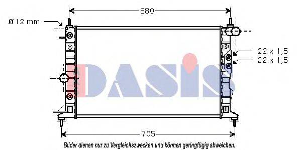 AKS DASIS OL2220 Радіатор, охолодження двигуна