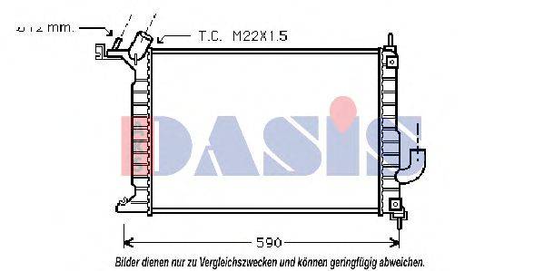 AKS DASIS OL2275 Радіатор, охолодження двигуна