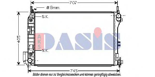 AKS DASIS OL2341 Радіатор, охолодження двигуна