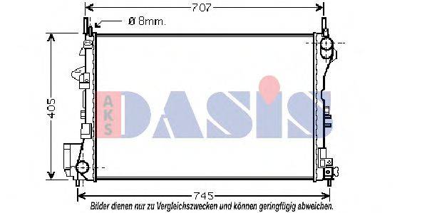 AKS DASIS OL2338 Радіатор, охолодження двигуна