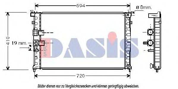 AKS DASIS PEA2232 Радіатор, охолодження двигуна