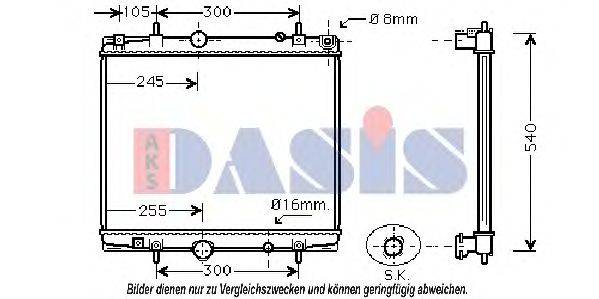 AKS DASIS PE2237 Радіатор, охолодження двигуна