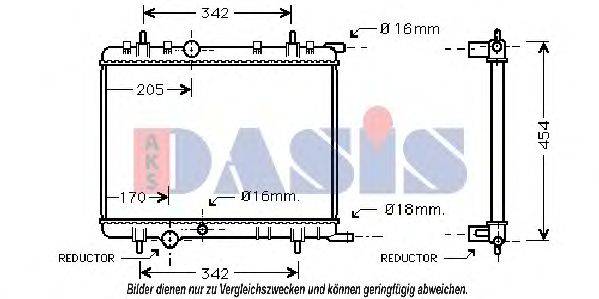 AKS DASIS PE2238 Радіатор, охолодження двигуна