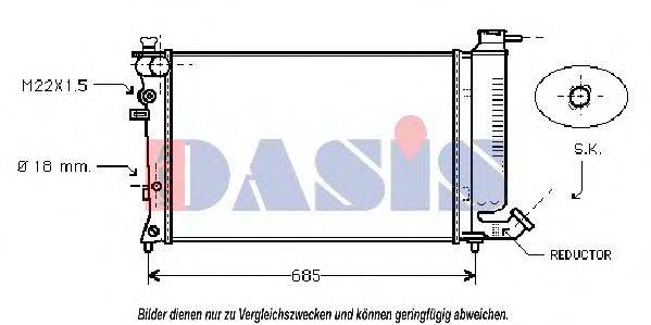 AKS DASIS 133104 Радіатор, охолодження двигуна
