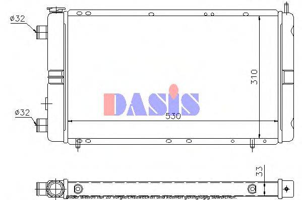 AKS DASIS 0908001 Радіатор, охолодження двигуна
