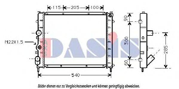 AKS DASIS RT2215 Радіатор, охолодження двигуна