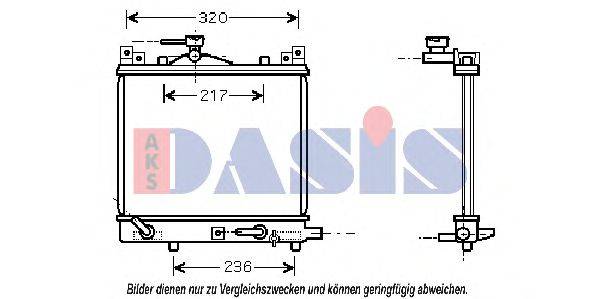 AKS DASIS 2200001 Радіатор, охолодження двигуна