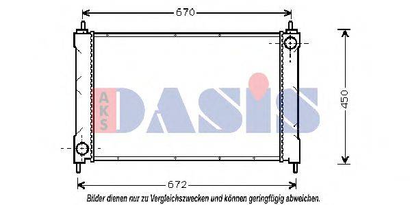 AKS DASIS AU2077 Радіатор, охолодження двигуна