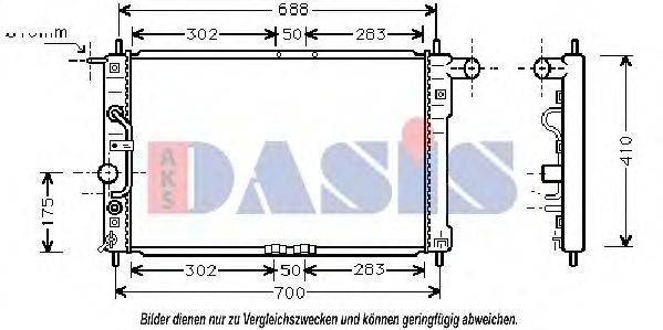 AKS DASIS 81002015 Радіатор, охолодження двигуна