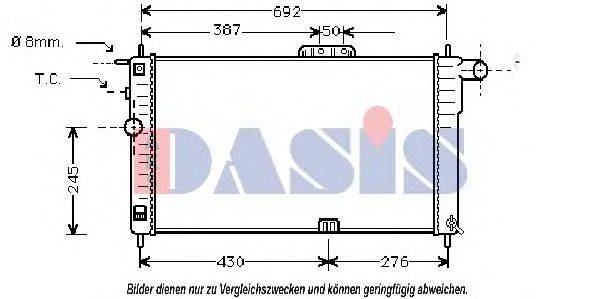 AKS DASIS DW2001 Радіатор, охолодження двигуна
