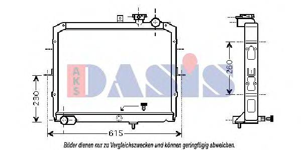 AKS DASIS KA2036 Радіатор, охолодження двигуна