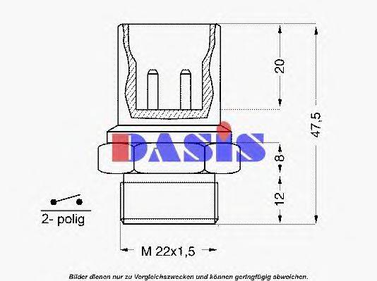 AKS DASIS 6031100D Термивимикач, вентилятор радіатора