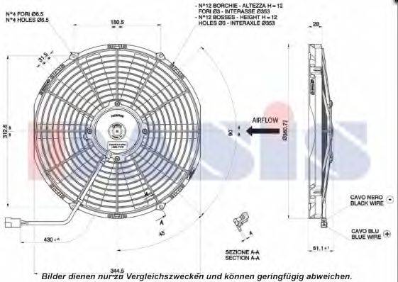 AKS DASIS 8200211 Вентилятор, конденсатор кондиціонера