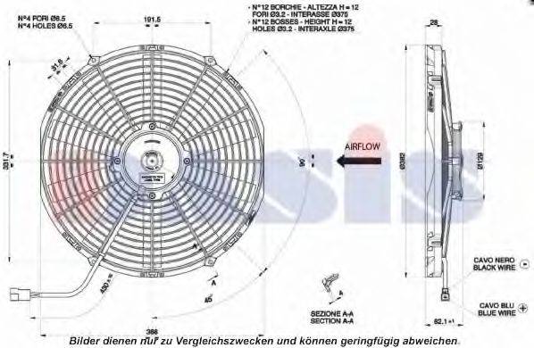 AKS DASIS 8200271 Вентилятор, конденсатор кондиціонера