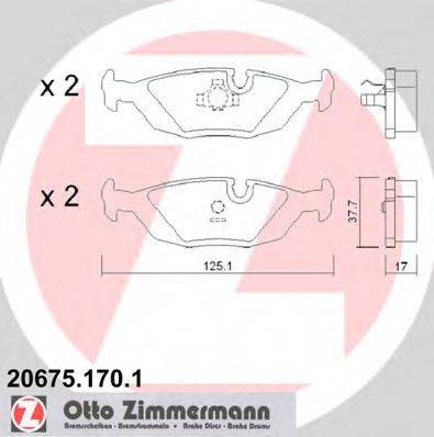 DEX 2072.1 Комплект гальмівних колодок, дискове гальмо