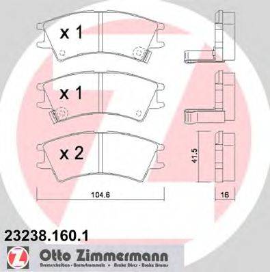 DEX 2370.0 Комплект гальмівних колодок, дискове гальмо