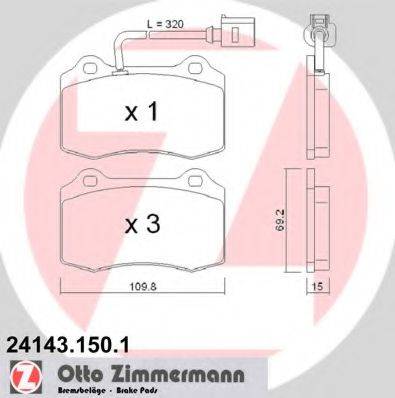 VAG 1ML 698 151 Комплект гальмівних колодок, дискове гальмо