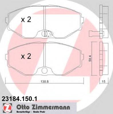 DEX 2420.0 Комплект гальмівних колодок, дискове гальмо