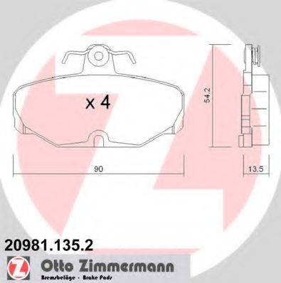 DEX 2097.2 Комплект гальмівних колодок, дискове гальмо