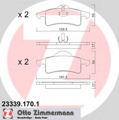 DEX 2542.0 Комплект гальмівних колодок, дискове гальмо