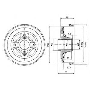 UNIPART GDB372 Гальмівний барабан