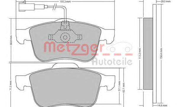 METZGER 1170424 Комплект гальмівних колодок, дискове гальмо