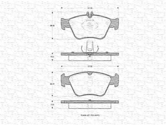 MAGNETI MARELLI 21664 Комплект гальмівних колодок, дискове гальмо