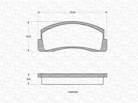 MAGNETI MARELLI 20660 Комплект гальмівних колодок, дискове гальмо