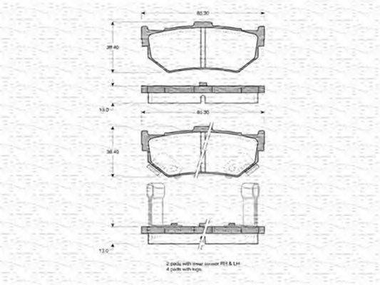 MAGNETI MARELLI 21401 Комплект гальмівних колодок, дискове гальмо