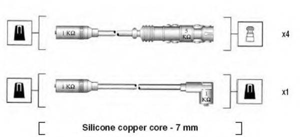 MAGNETI MARELLI MSK530 Комплект дротів запалювання