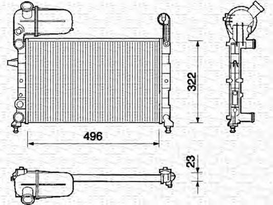 MAGNETI MARELLI BM105 Радіатор, охолодження двигуна