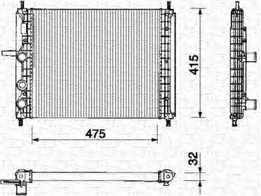 MAGNETI MARELLI BM142 Радіатор, охолодження двигуна