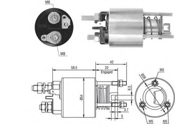 MAGNETI MARELLI 63222900 Тягове реле, стартер